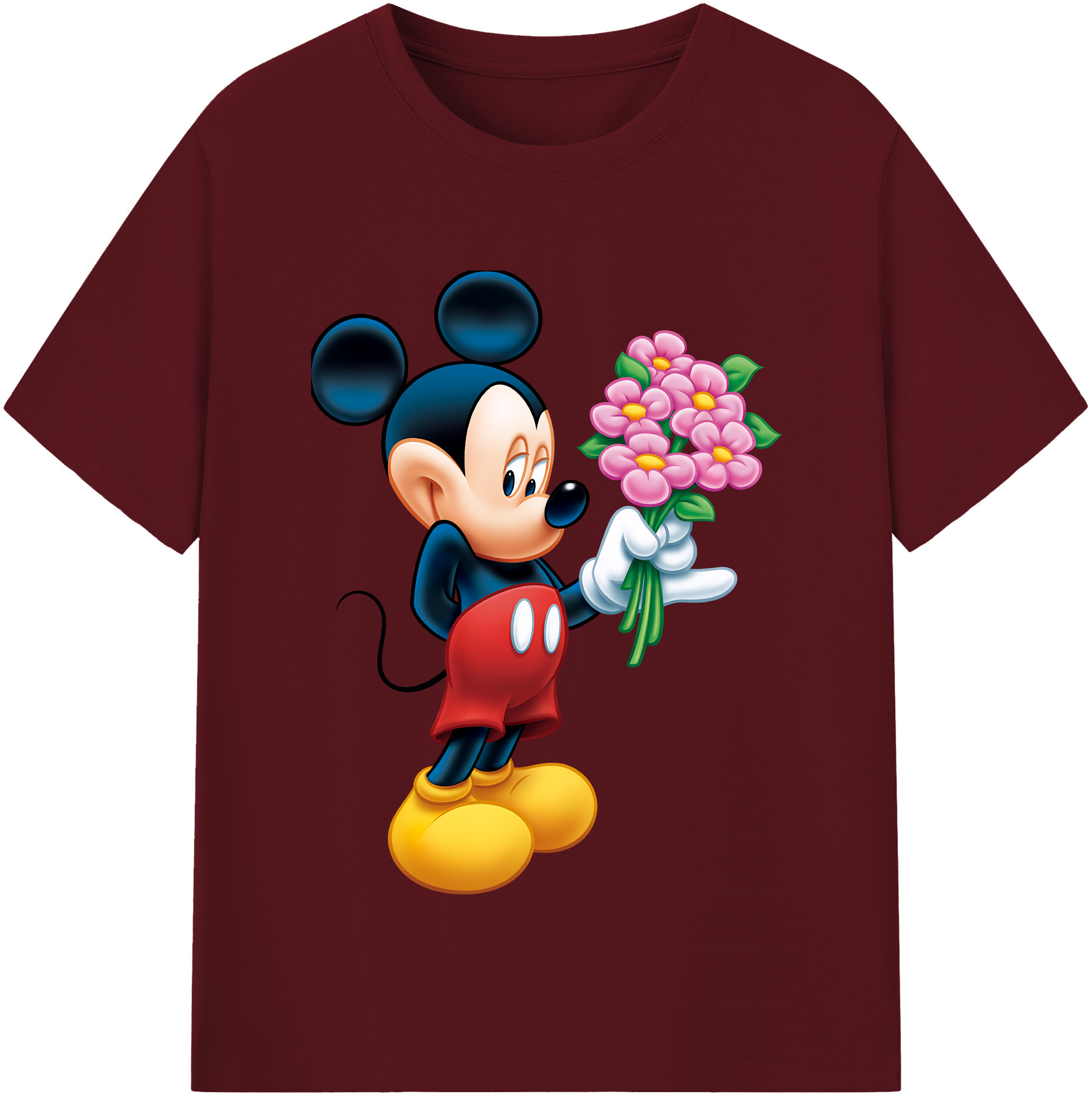 （画像用） ミッキーマウス Mickey Mouse 綿100％半袖Tシャツ（フロントプリント）